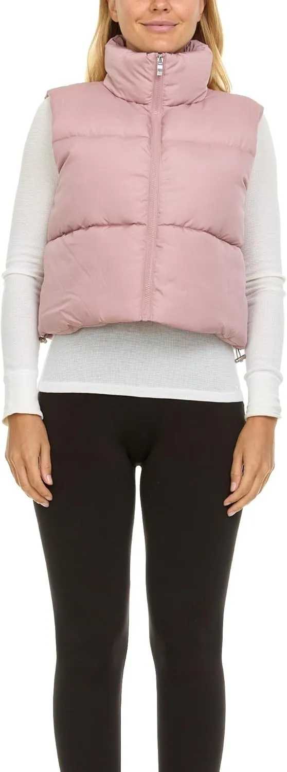 Steve Madden Cropped Puffer Vest for Women - Sleeveless Womens Outerwear Vests