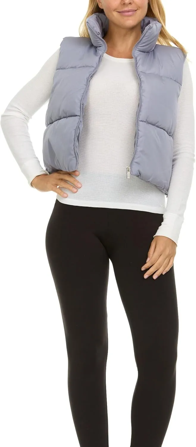Steve Madden Cropped Puffer Vest for Women - Sleeveless Womens Outerwear Vests
