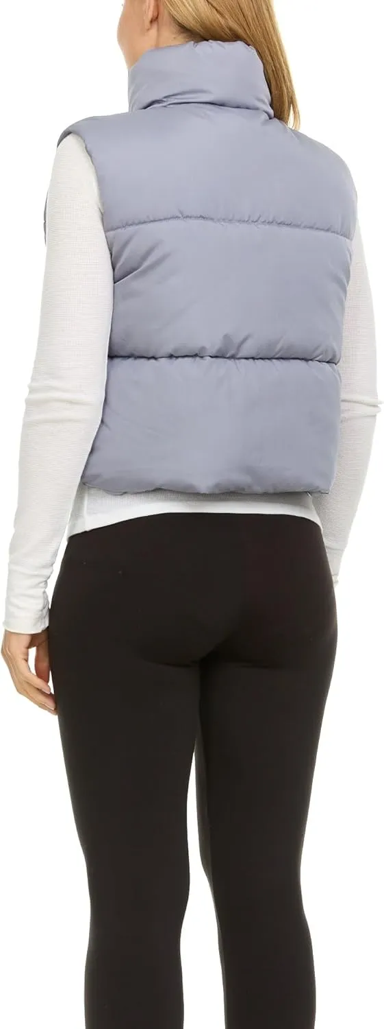 Steve Madden Cropped Puffer Vest for Women - Sleeveless Womens Outerwear Vests