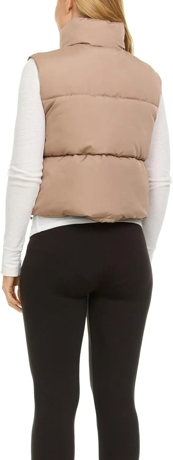 Steve Madden Cropped Puffer Vest for Women - Sleeveless Womens Outerwear Vests