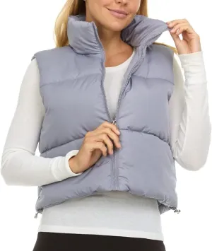 Steve Madden Cropped Puffer Vest for Women - Sleeveless Womens Outerwear Vests