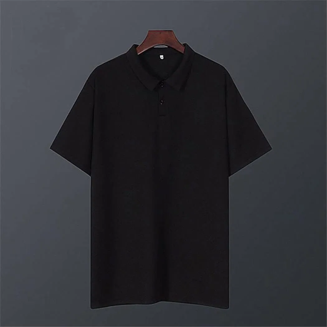 Summer Men Hole Breathable T Shirt, Quick Dry Short Sleeve Sports Turn Down Collar Polo Shirts