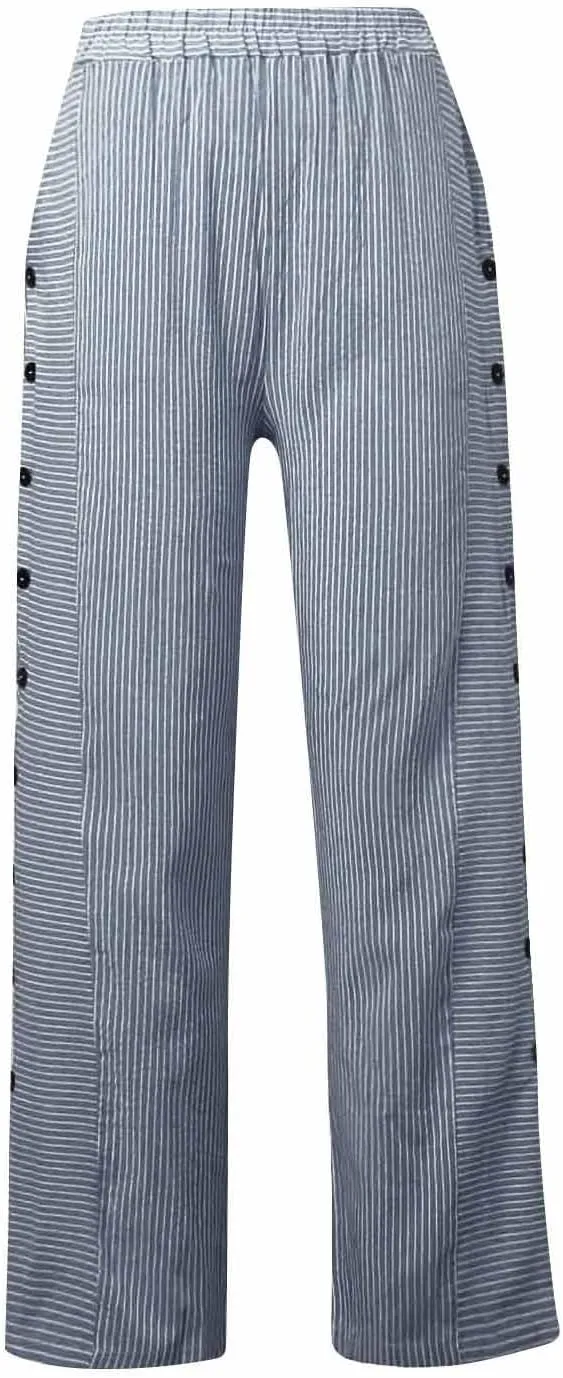 Summer Pants Women, Straight Leg Casual Pants Peasant Linen Elastic Waist Trendy