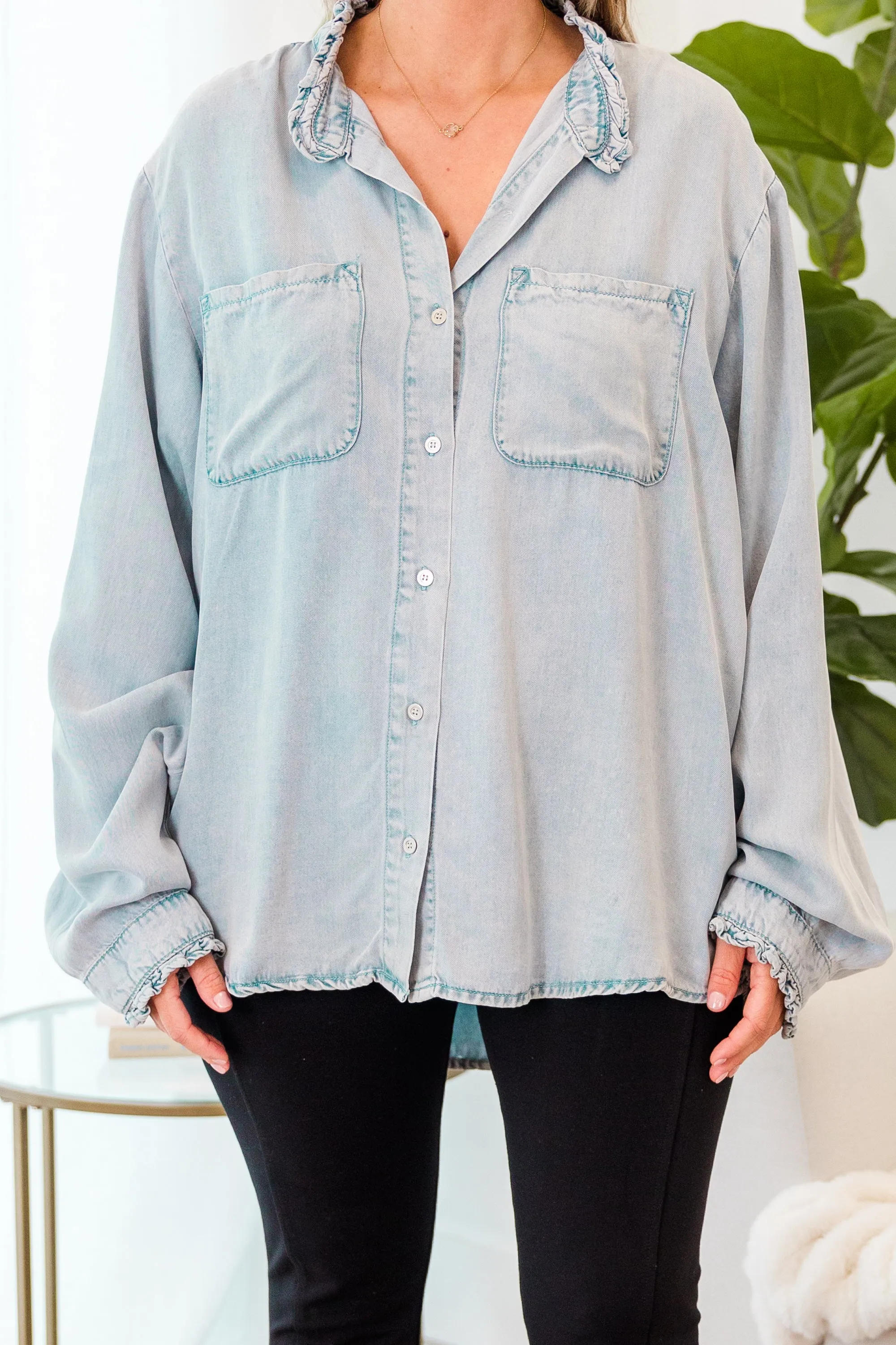 Sunny Side of Life Top, Light Wash
