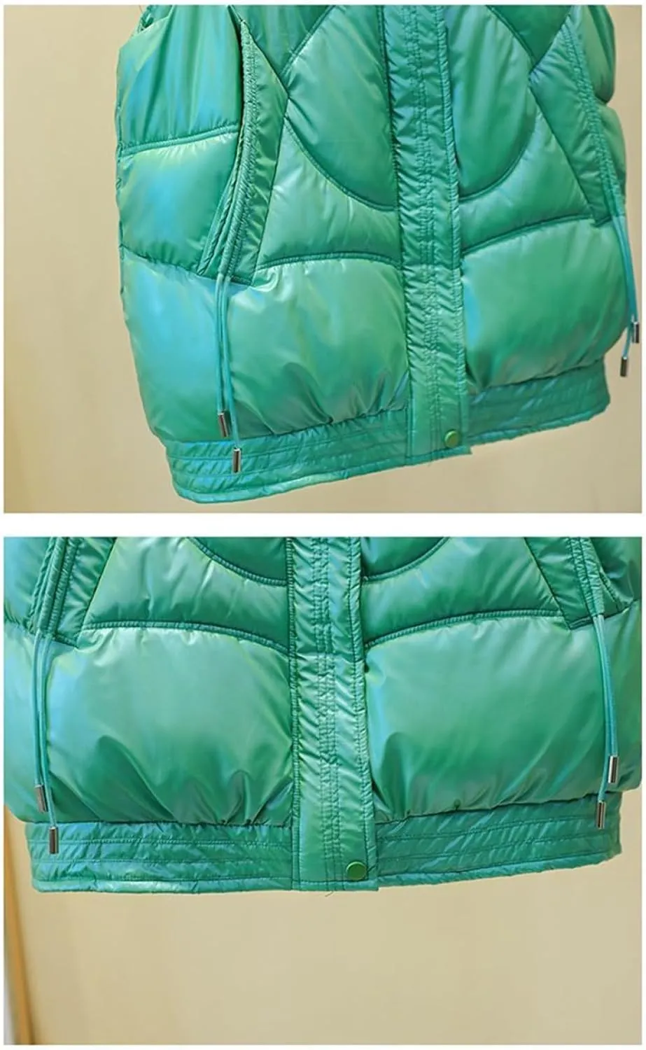 SWEPER Women'S Down Vest - Women Vest Stand Collar Short Bright Color Cotton Padded Jacket Sleeveless Female Autumn Winter