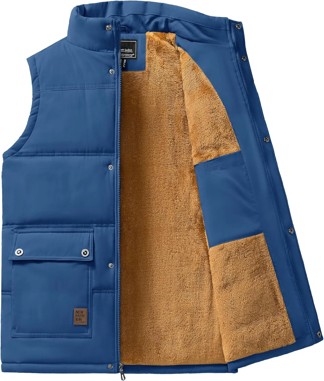 TACVASEN Men's Outdoor Vests Full Zip Up Warm Fleece Lining Sleeveless Outwear