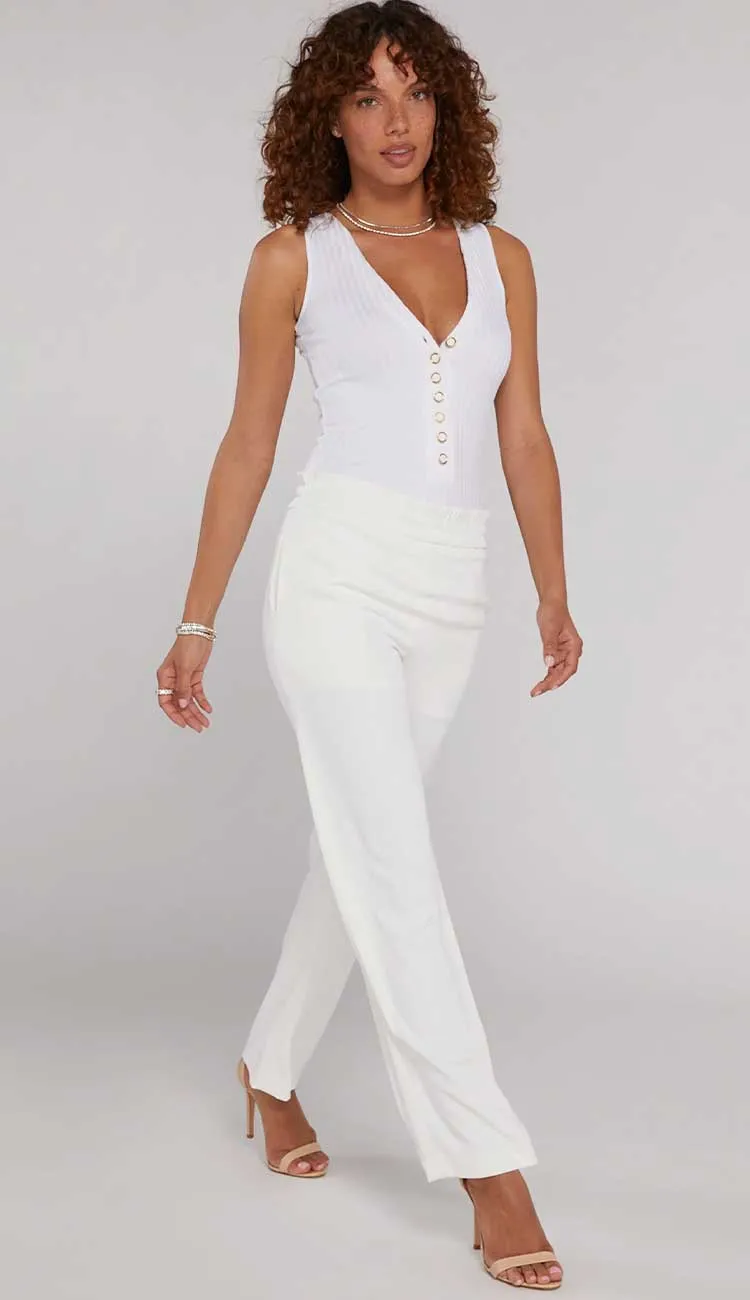 Theresa Satin Pant - White