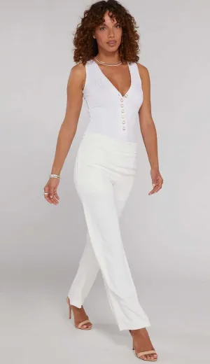 Theresa Satin Pant - White