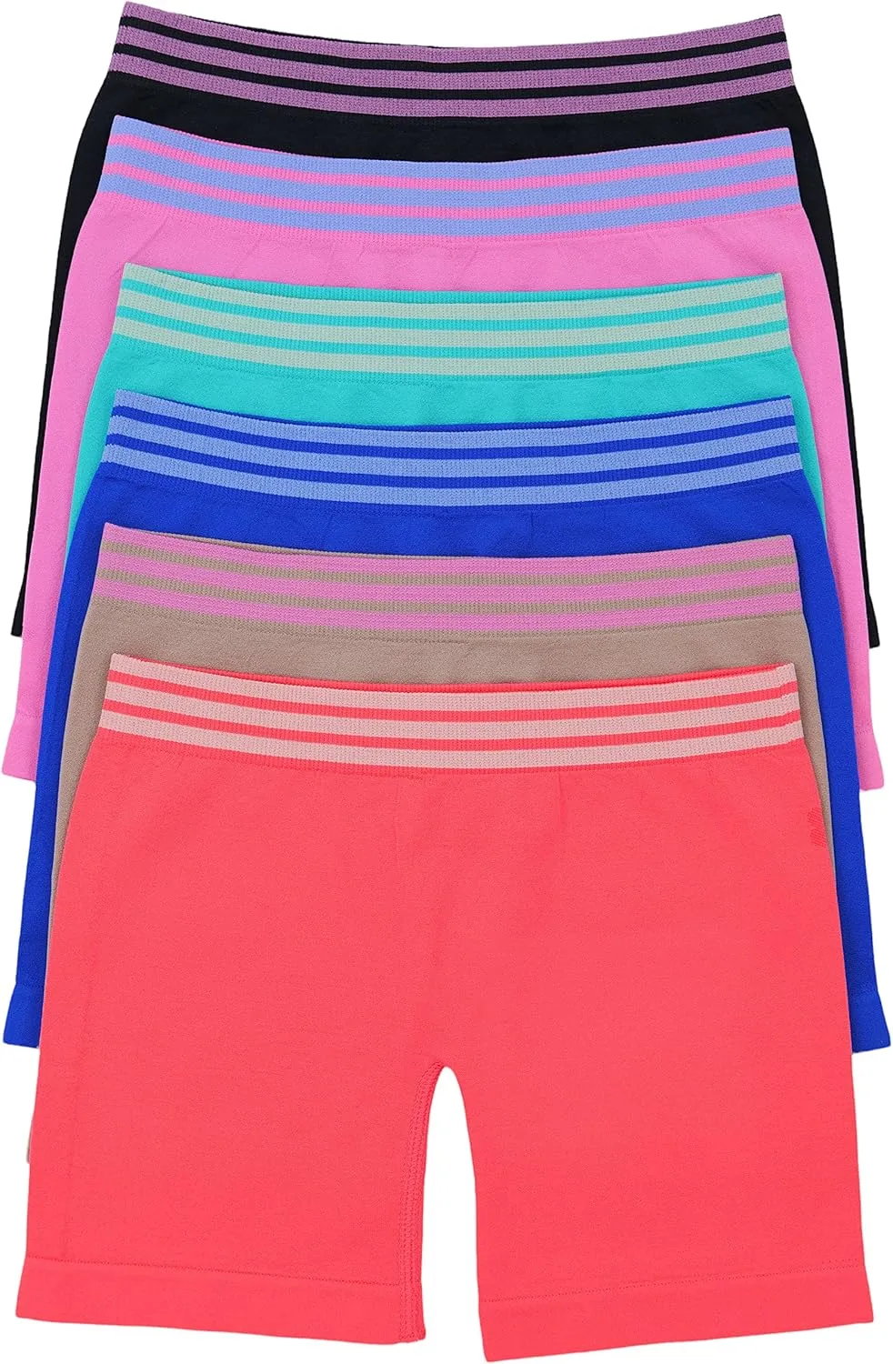 ToBeInStyle Girls Pack of 6 Layering Stretch Shorts Modesty Slip Under Skirts Boyshorts