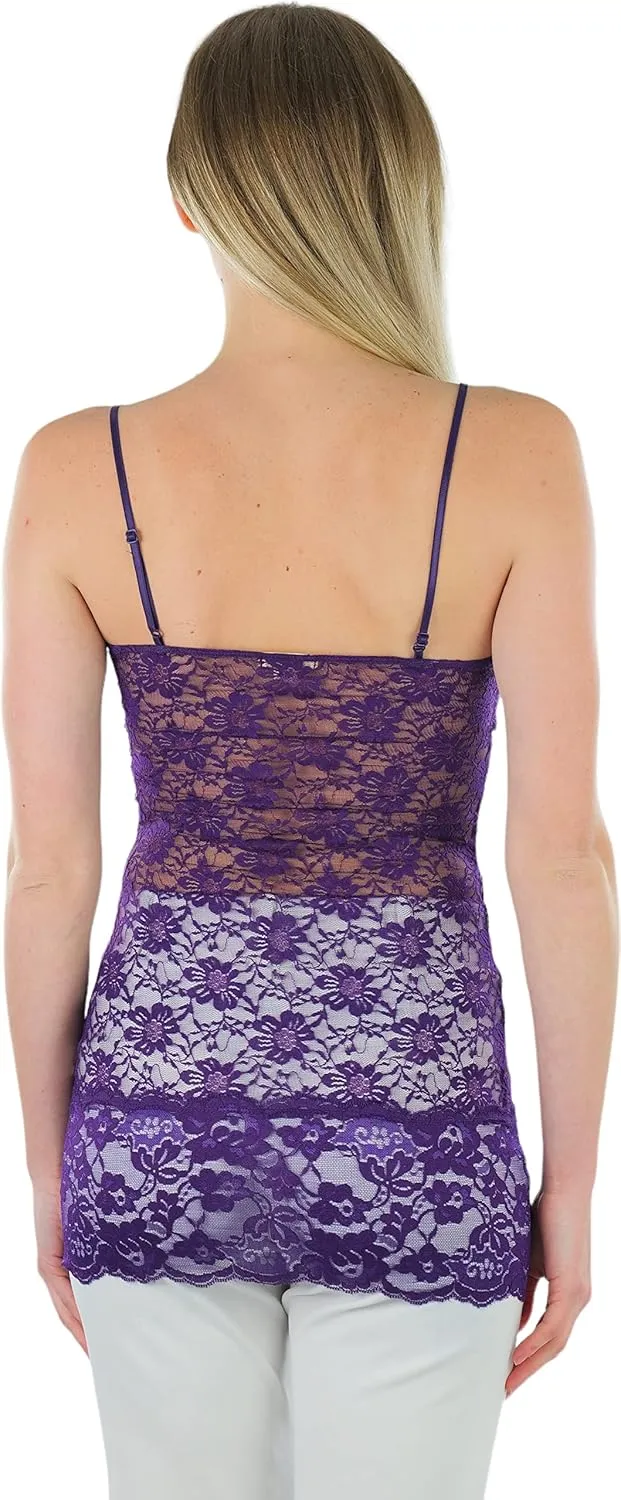 ToBeInStyle Womens Basic Layering Cotton Cami & Sheer Lace Camisoles