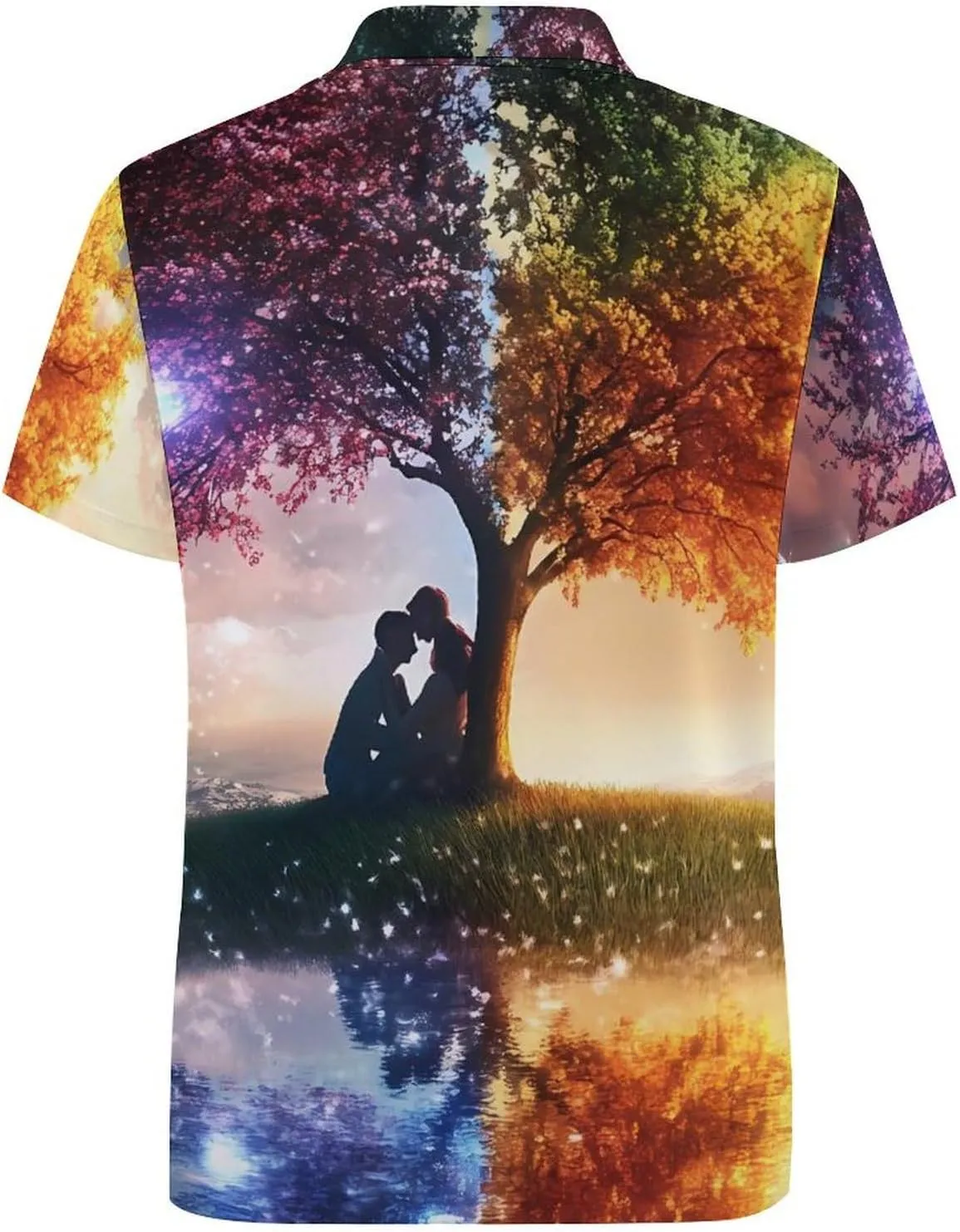 Tree and Life Slim Fit Men's Short Sleeve Polo Shirts Quick-Dry Breathable Golf T-Shirt Tops