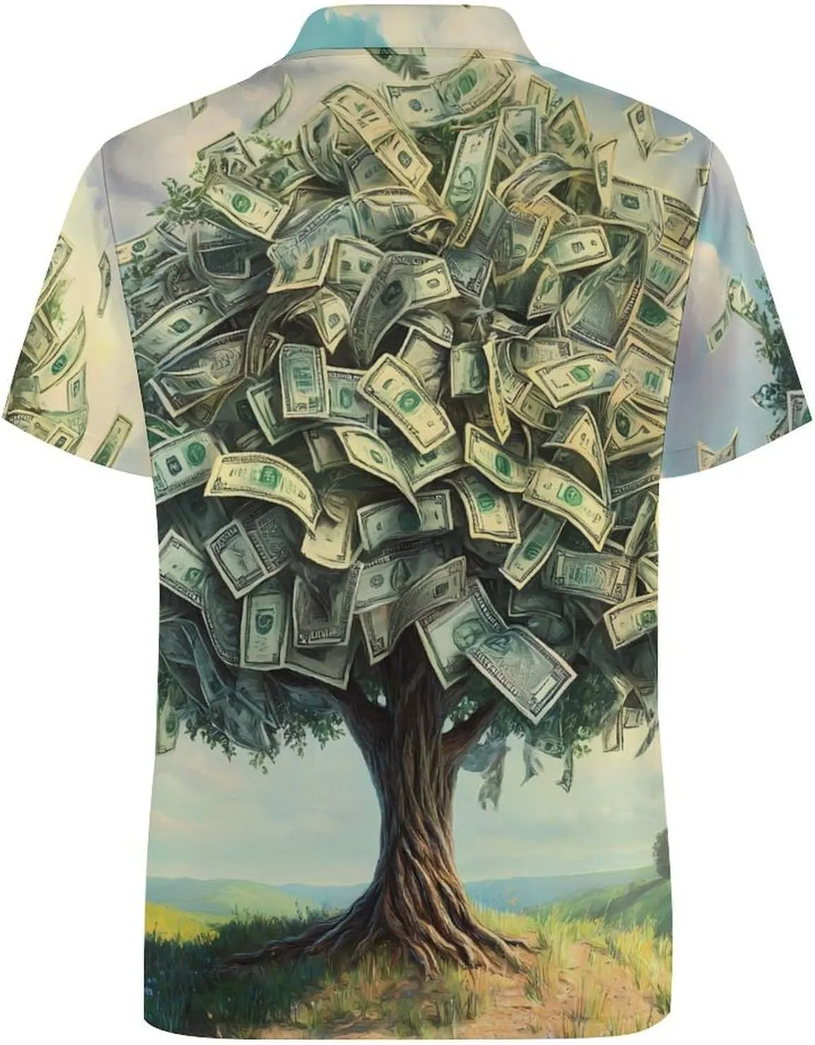 Tree Money Slim Fit Men's Short Sleeve Polo Shirts Quick-Dry Breathable Golf T-Shirt Tops