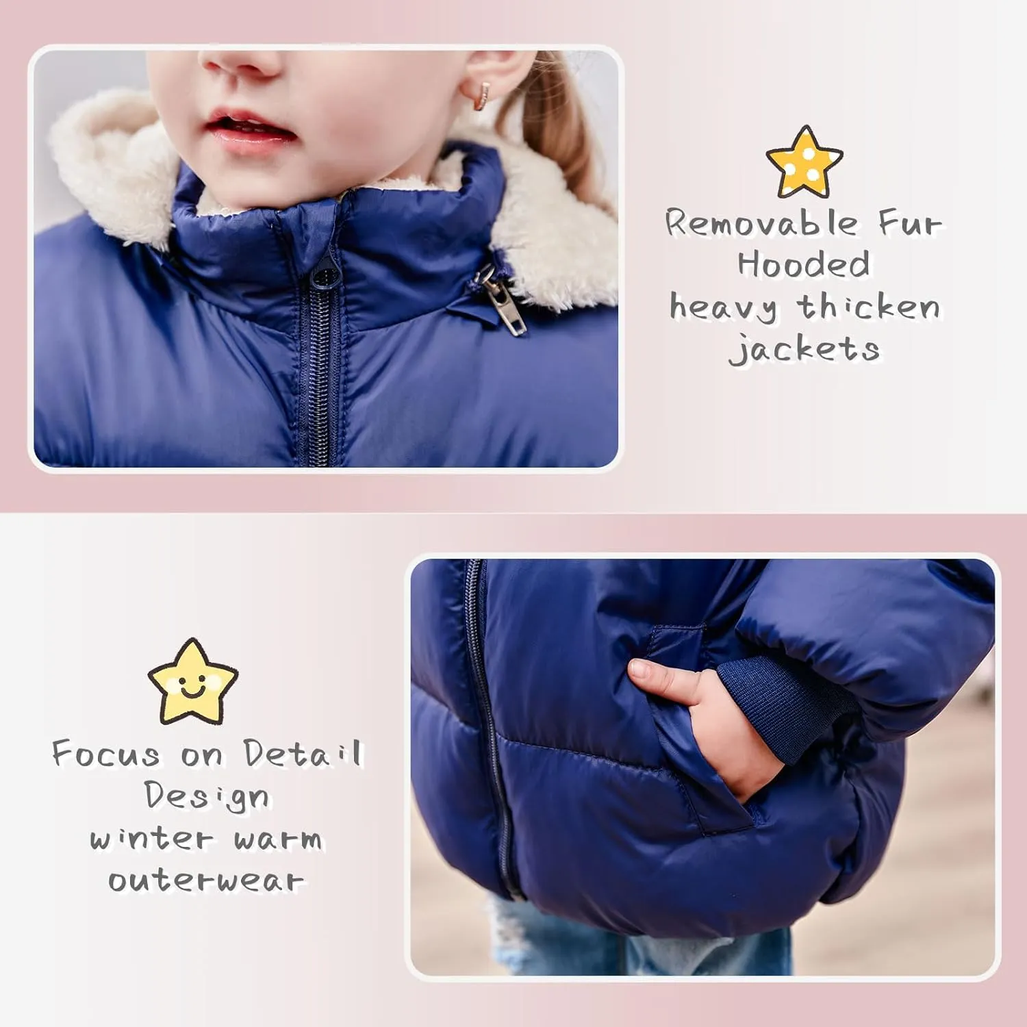 TUONROAD 1-6T Baby Girl Boy Winter Fleece Coats Toddler Warm Puffer Jackets Kids Down Alternative Outerwear