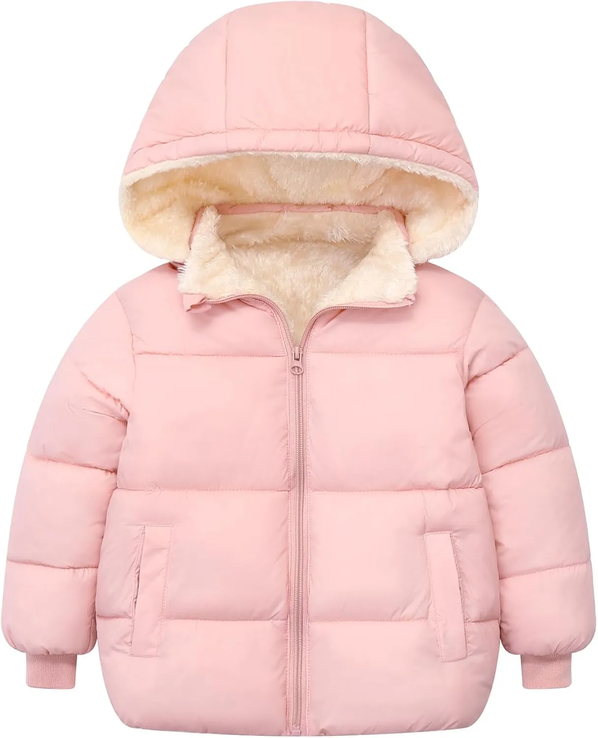 TUONROAD 1-6T Baby Girl Boy Winter Fleece Coats Toddler Warm Puffer Jackets Kids Down Alternative Outerwear