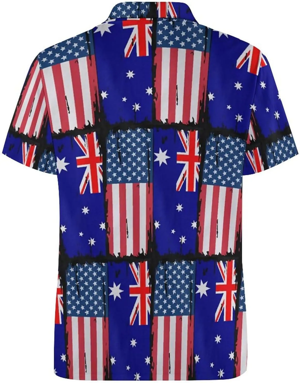 U.S.A and Australian Flag Slim Fit Men's Short Sleeve Polo Shirts Quick-Dry Breathable Golf T-Shirt Tops
