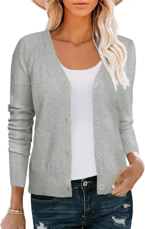U.Vomade Women's Cardigans 3/4 Sleeve Open Front Cropped Cardigan Hollow Out Bolero Shrug S-XL