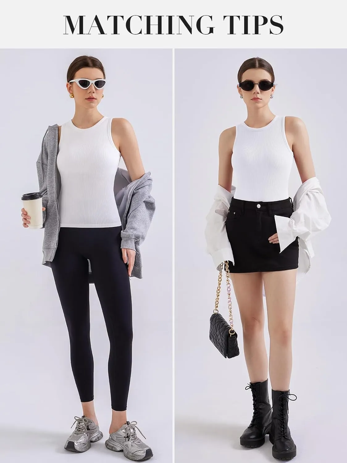 V FOR CITY Tank Top for Women with Built-in Bra 2025 High Neck Seamless Camisole Athletic Yoga Tops
