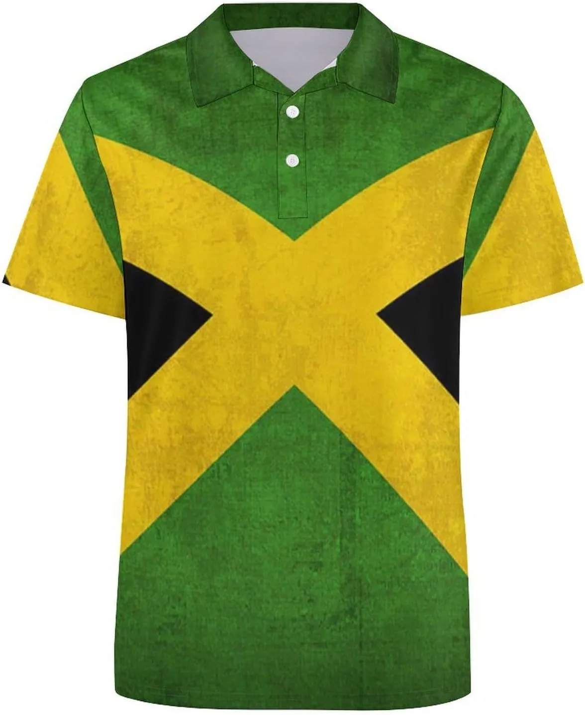 Vintage Jamaica Flag Slim Fit Men's Short Sleeve Polo Shirts Quick-Dry Breathable Golf T-Shirt Tops