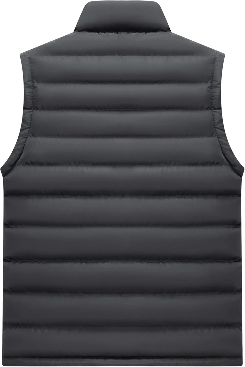 VtuAOL Men's Puffer Vest Outdoor Hooded Padded Vest Softshell Outerwear Vest for Travel Hiking