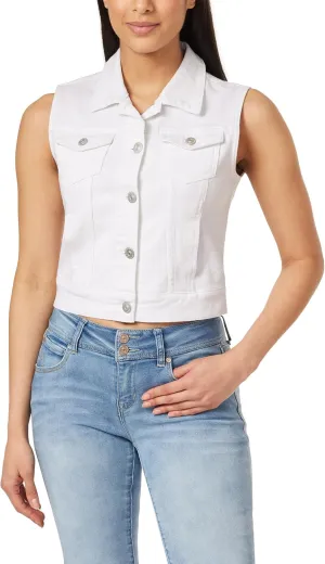 WallFlower Women's Dreamer Denim Vest Insta Stretch Juniors
