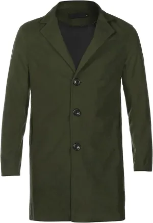 WENKOMG1 Men Winter Slim Coat,Trench Lapel Long Jacket Double Breasted Coat Soft Elegant windbreaker