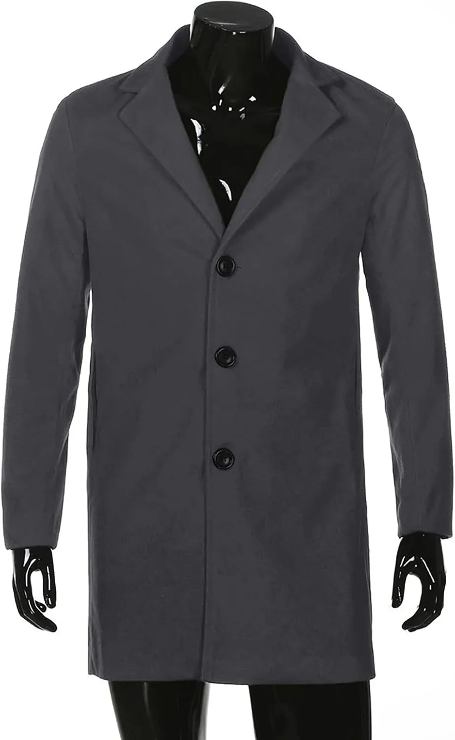 WENKOMG1 Men Winter Slim Coat,Trench Lapel Long Jacket Double Breasted Coat Soft Elegant windbreaker