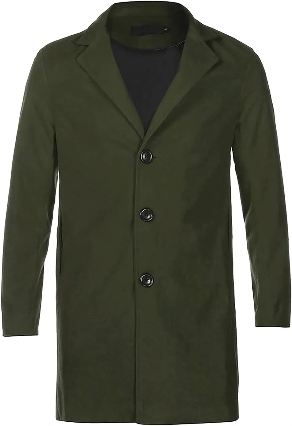 WENKOMG1 Men Winter Slim Coat,Trench Lapel Long Jacket Double Breasted Coat Soft Elegant windbreaker