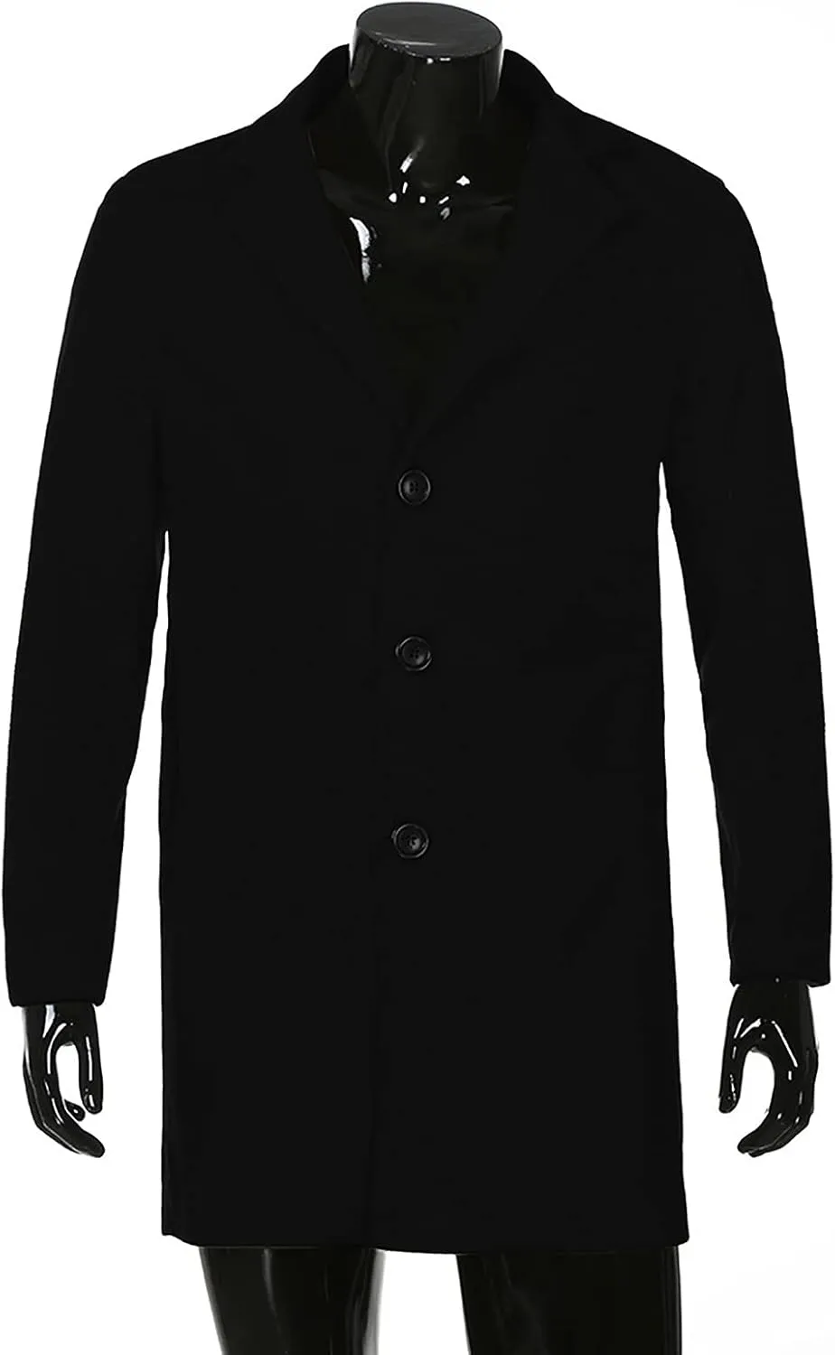 WENKOMG1 Men Winter Slim Coat,Trench Lapel Long Jacket Double Breasted Coat Soft Elegant windbreaker