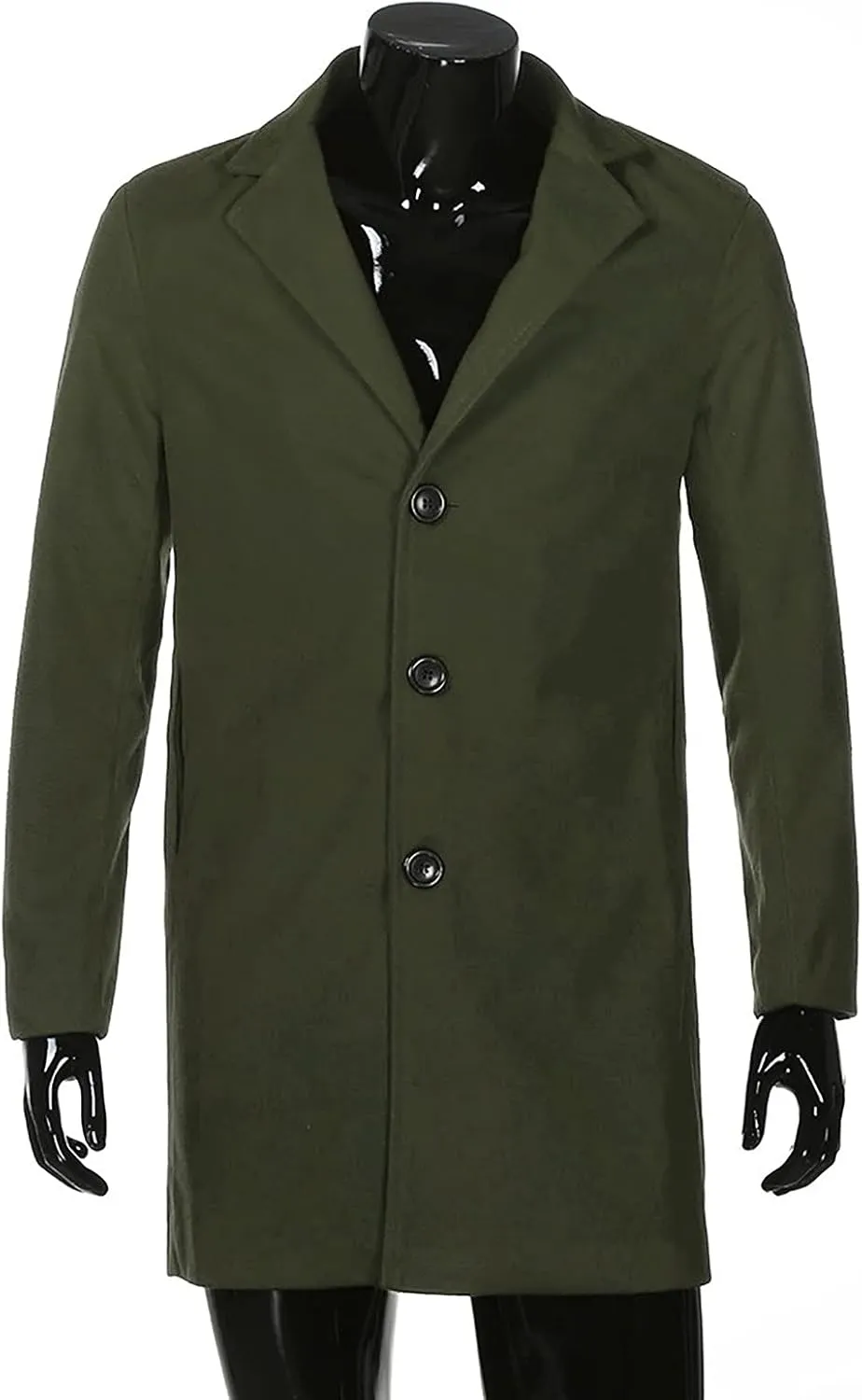 WENKOMG1 Men Winter Slim Coat,Trench Lapel Long Jacket Double Breasted Coat Soft Elegant windbreaker