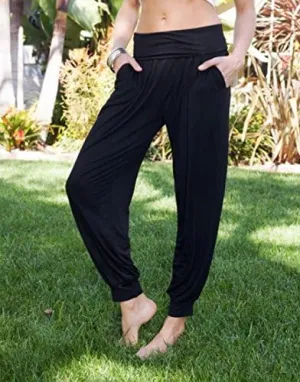 White Mark Harem Pants, Black - Medium