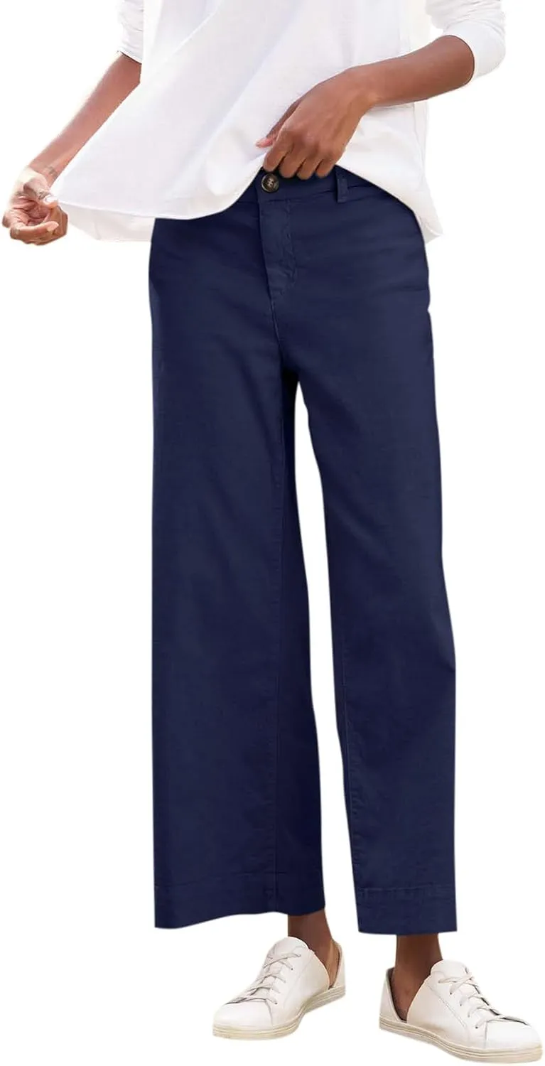 Wide Leg Linen Pants for Women 2025 Trendy Summer Button Zipper Pants High Rise with Pockets Y2K Solid Beach Trousers