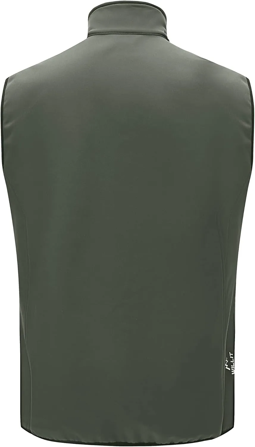 Willit Men's Fleece Golf Vest Outdoor Winter Vest Jacket Softshell Outerwear Sleeveless Jacket for Hiking Causal