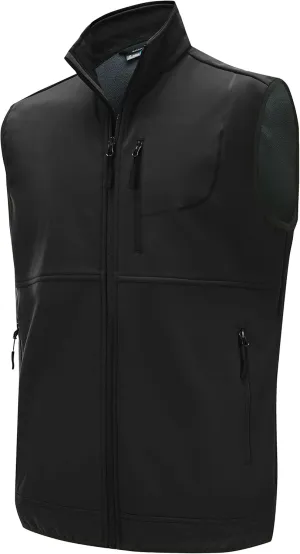 Willit Men's Fleece Golf Vest Outdoor Winter Vest Jacket Softshell Outerwear Sleeveless Jacket for Hiking Causal