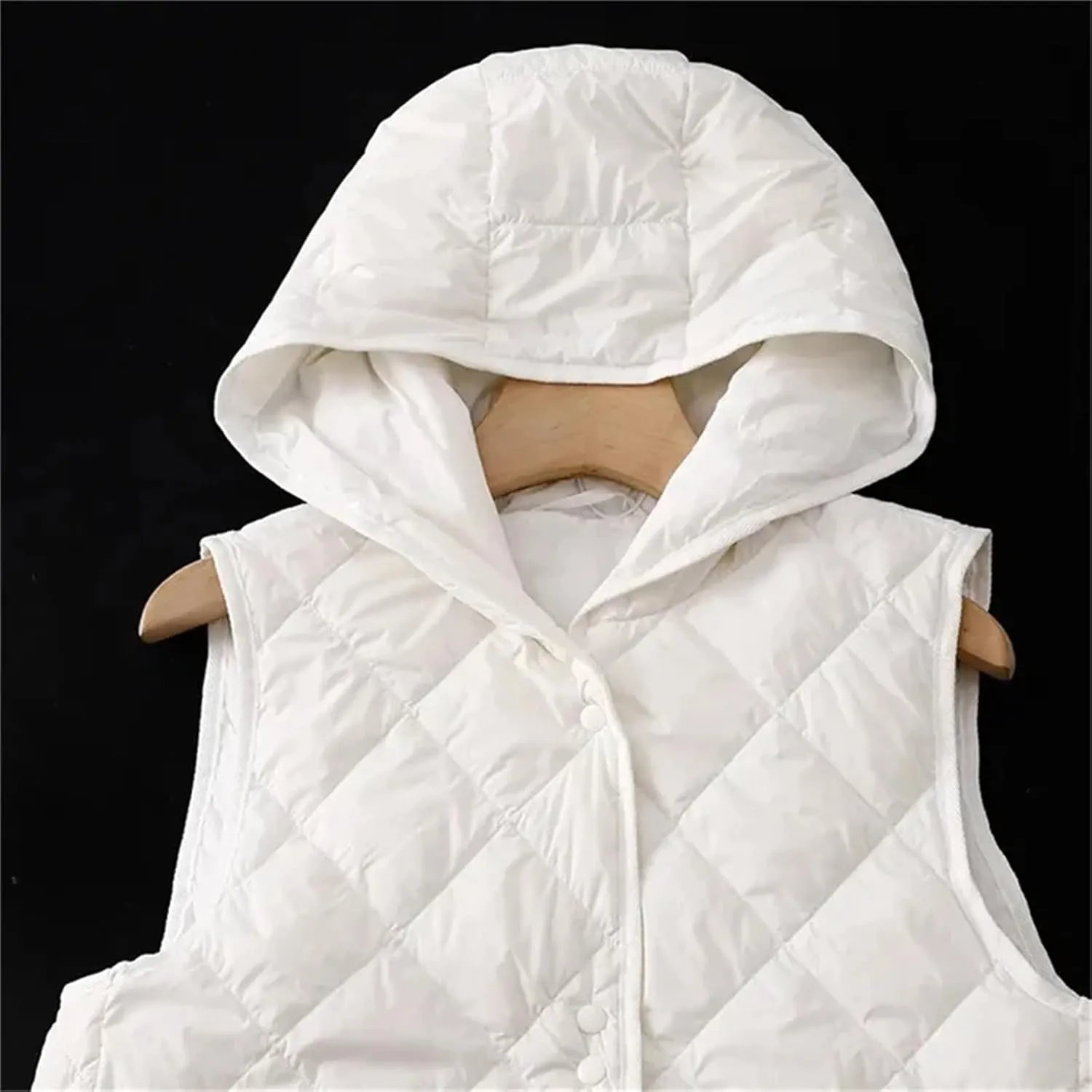 Winter Lightweight Tank Top Women Sleeveless Down Vest Coat Loose Hooded Mid Long Cotton Padded Waistcoat
