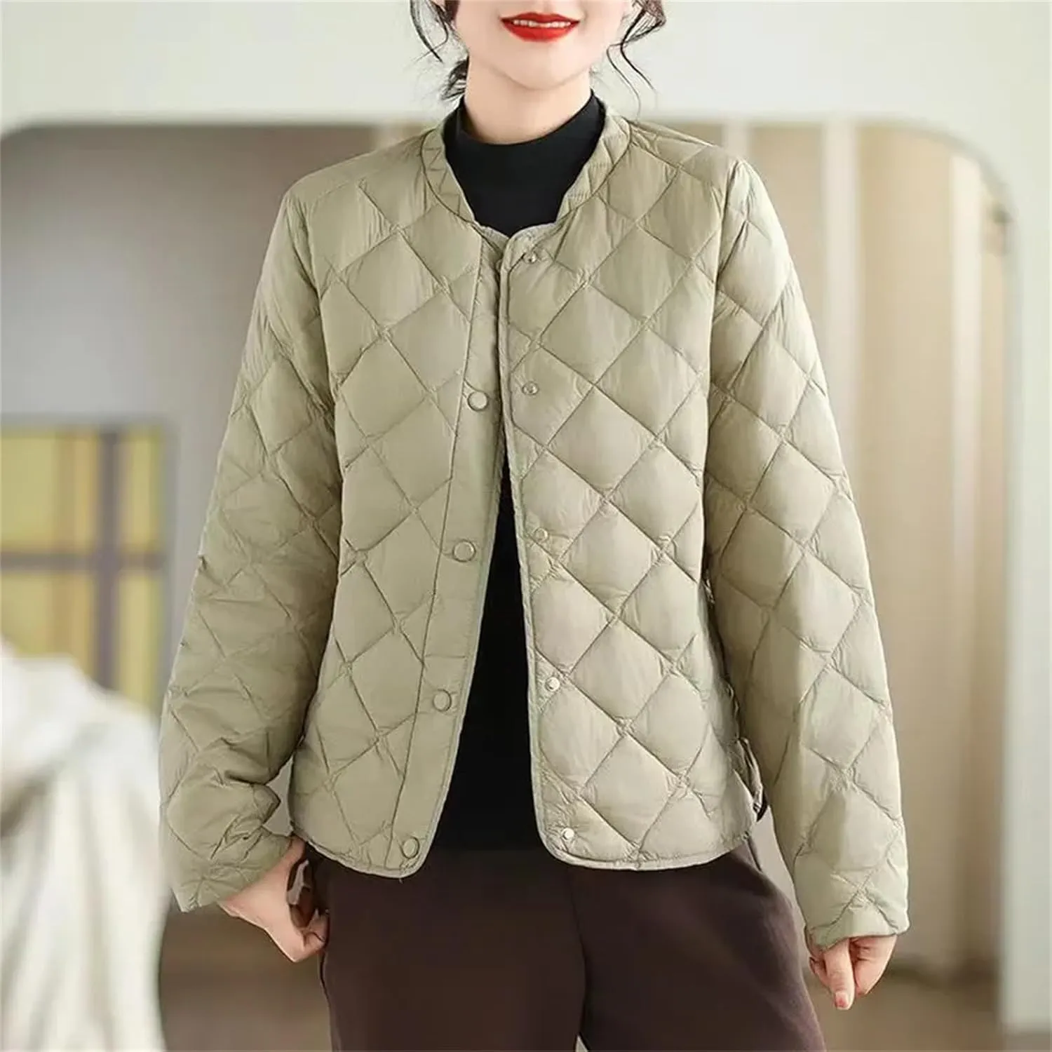 Winter Parkas Short Down Padded Jacket Women Mom Outerwear Light Thin Loose Cotton Clothes Female Warm Coat