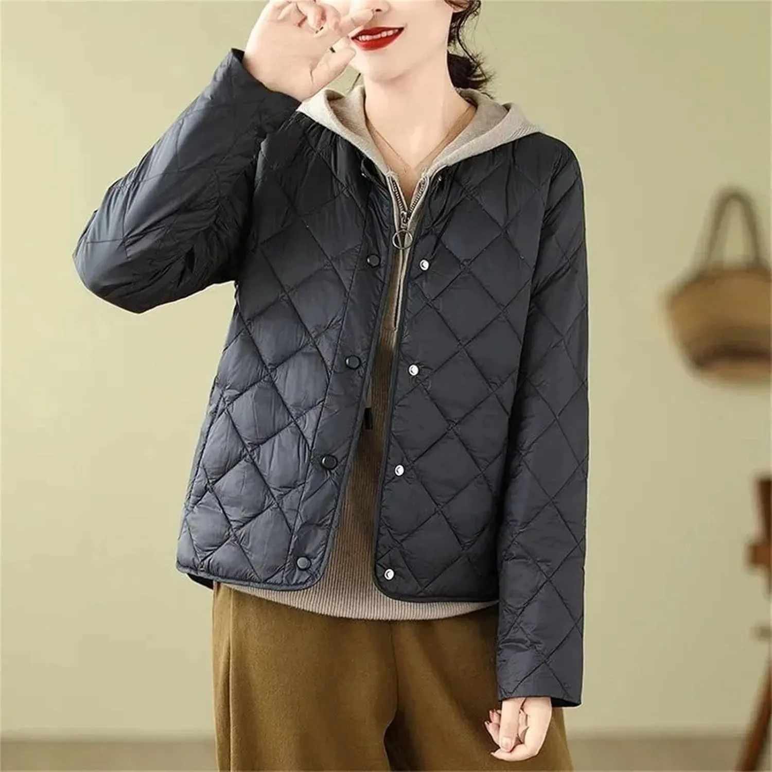 Winter Parkas Short Down Padded Jacket Women Mom Outerwear Light Thin Loose Cotton Clothes Female Warm Coat