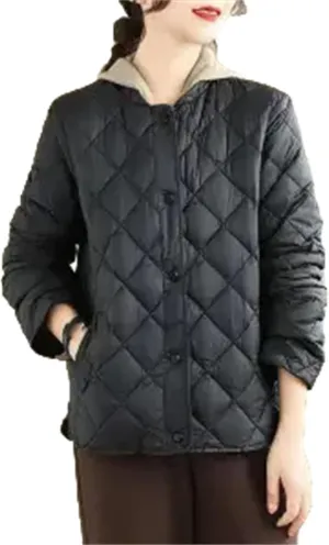 Winter Parkas Short Down Padded Jacket Women Mom Outerwear Light Thin Loose Cotton Clothes Female Warm Coat