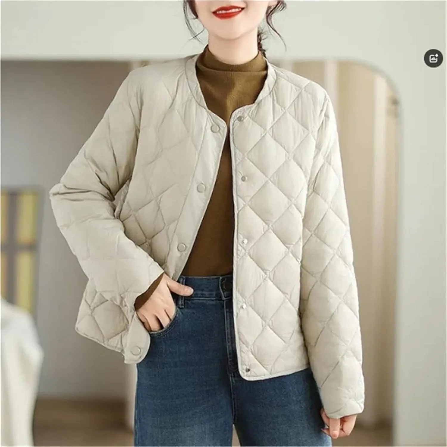 Winter Parkas Short Down Padded Jacket Women Mom Outerwear Light Thin Loose Cotton Clothes Female Warm Coat