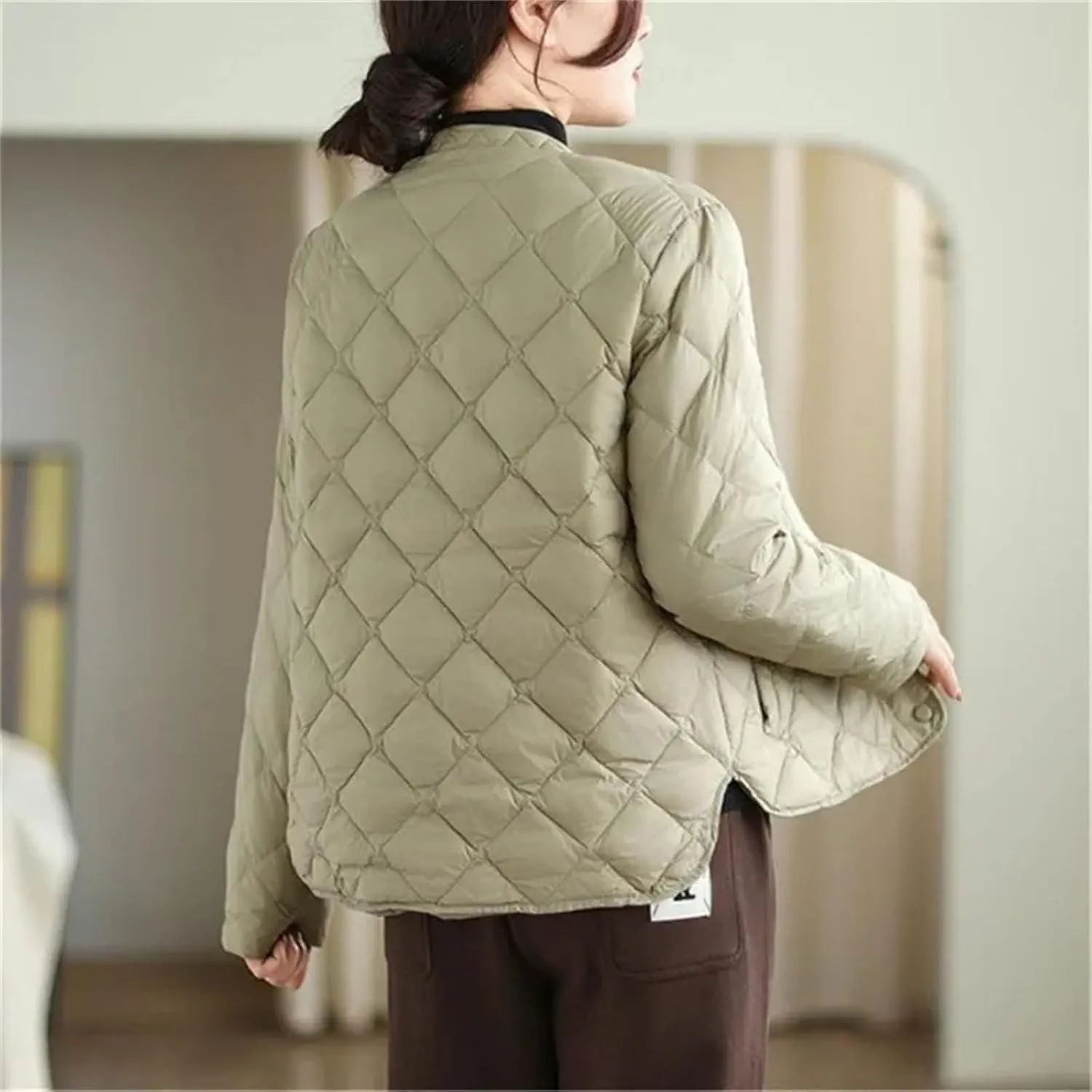 Winter Parkas Short Down Padded Jacket Women Mom Outerwear Light Thin Loose Cotton Clothes Female Warm Coat