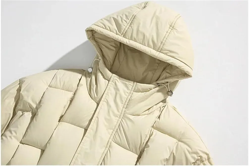 Winter Warm Padded Coat Men Hip Hop Puffer Outwear Cotton Windproof Parka Solid Color Hooded Streetwear