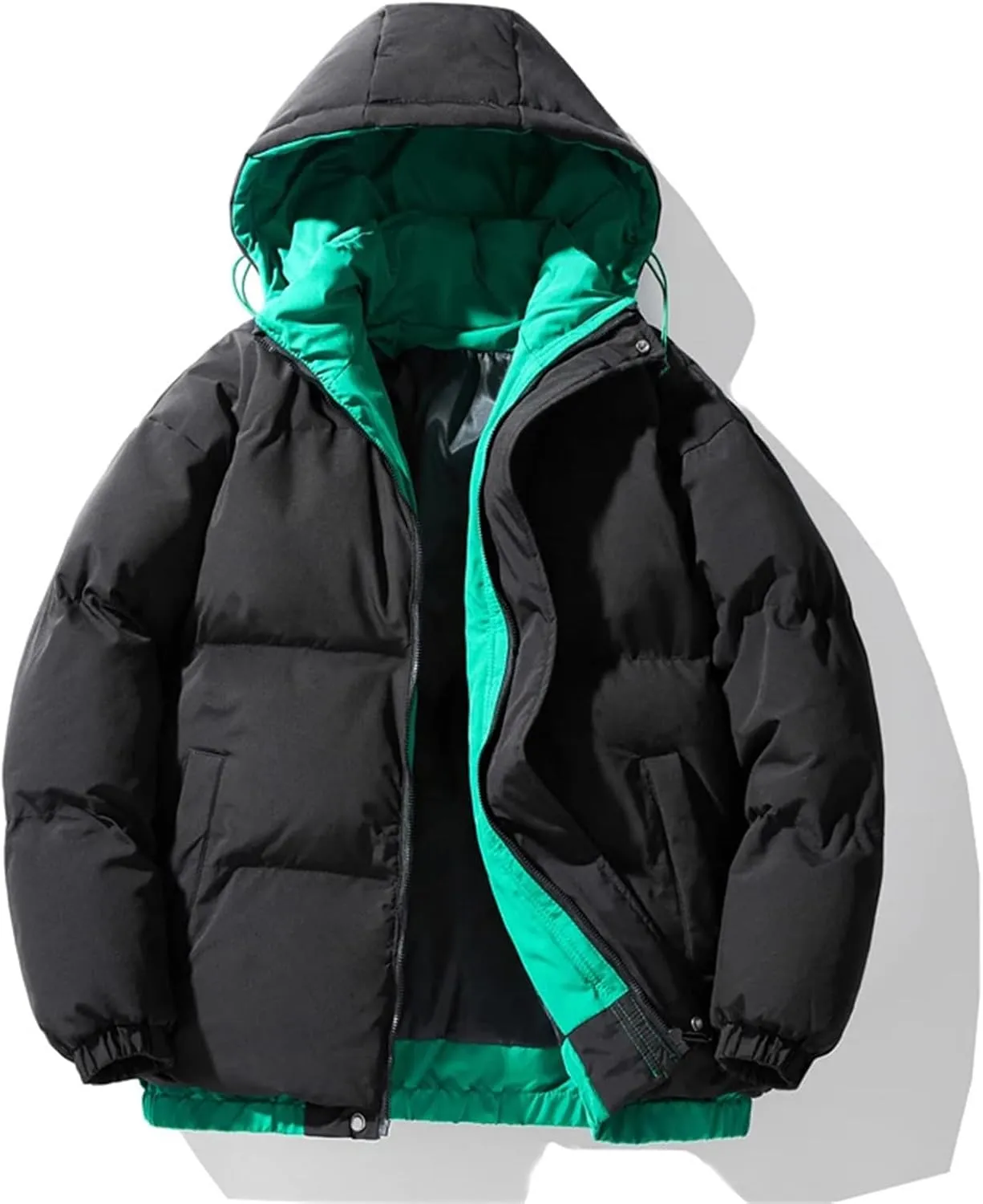 Winter Warm Thick Parkas Men Cotton Padded Puffer Overcoat Hooded Jacket Mens Outerwear Warm Coat