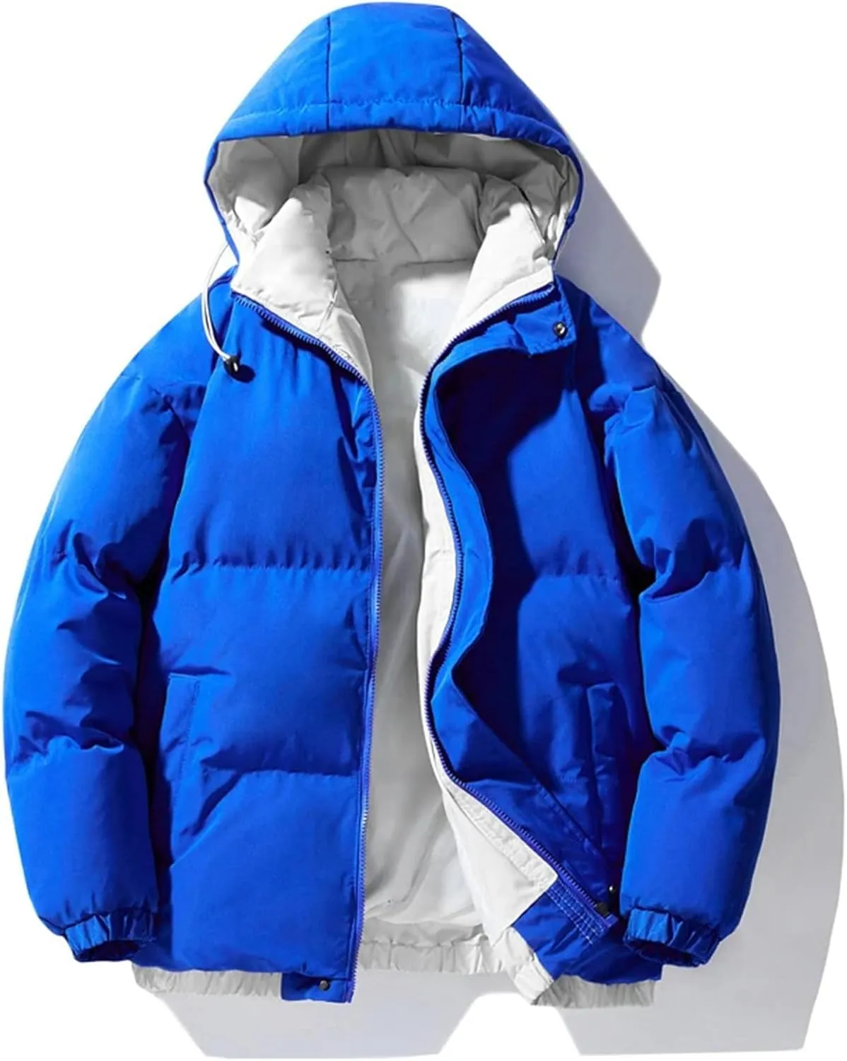 Winter Warm Thick Parkas Men Cotton Padded Puffer Overcoat Hooded Jacket Mens Outerwear Warm Coat
