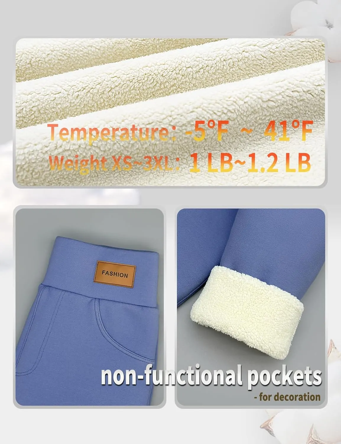 Women Sherpa Lined Leggings Soft Clouds Fleece Tights Winter Warm Thermal Thick Cashmere Pants High Waist