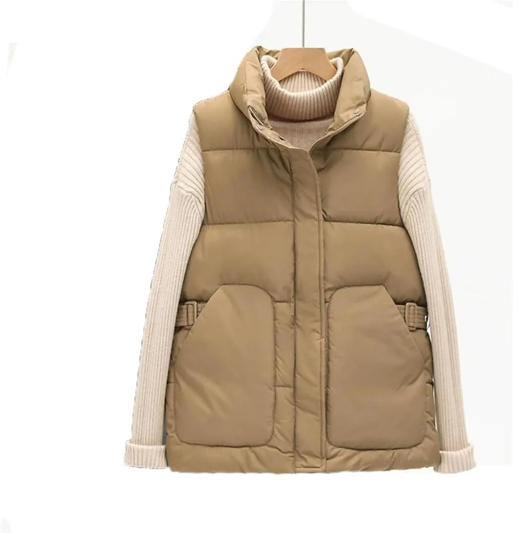Women Winter Jacket Parkas Loose Warm Vest Coat Jacket Cotton Padded Sleeveless Jackets Waistcoat Outwea