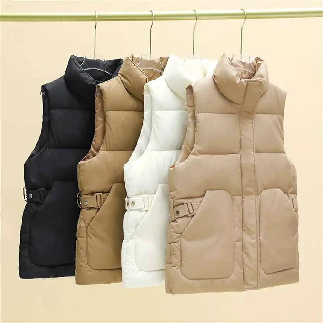 Women Winter Jacket Parkas Loose Warm Vest Coat Jacket Cotton Padded Sleeveless Jackets Waistcoat Outwea