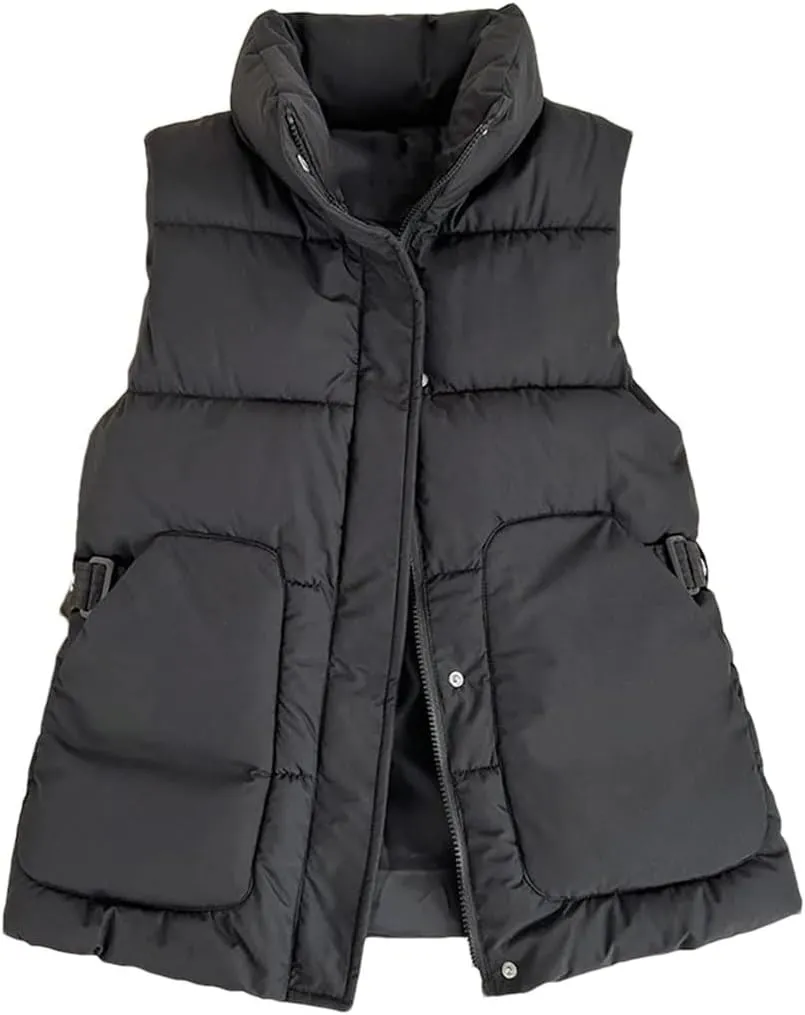 Women Winter Jacket Parkas Loose Warm Vest Coat Jacket Cotton Padded Sleeveless Jackets Waistcoat Outwea