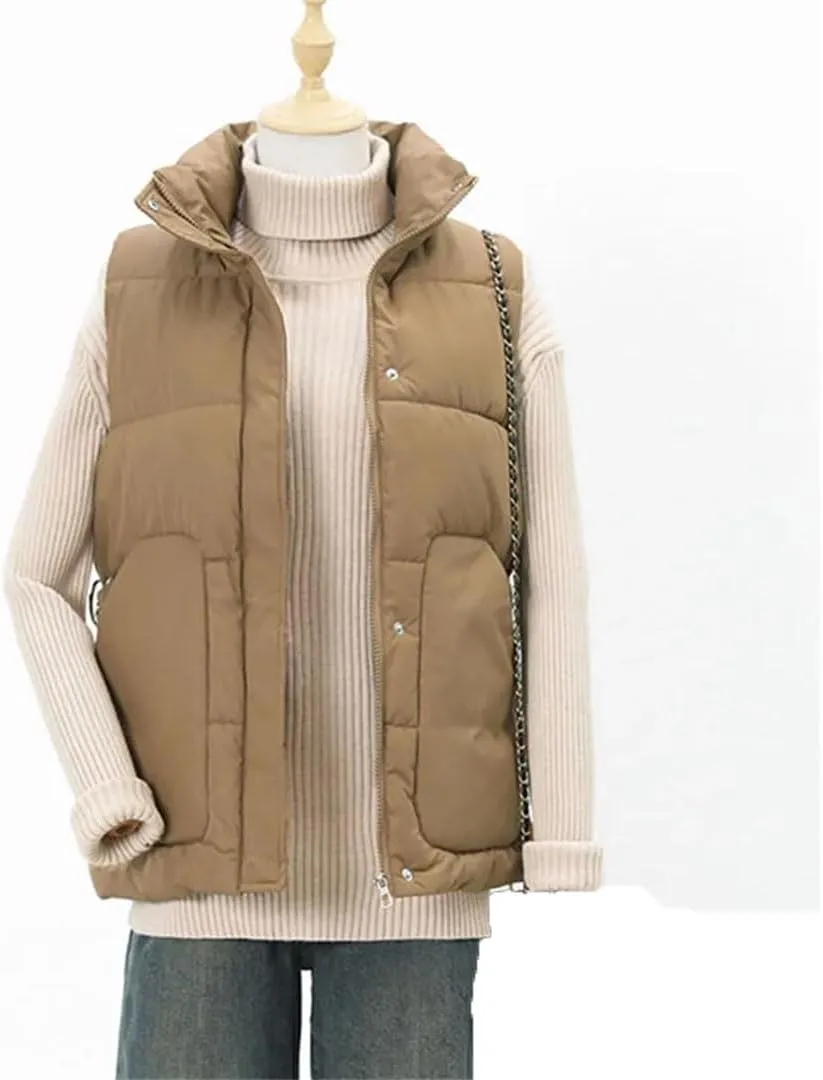 Women Winter Jacket Parkas Loose Warm Vest Coat Jacket Cotton Padded Sleeveless Jackets Waistcoat Outwea