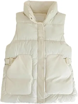Women Winter Jacket Parkas Loose Warm Vest Coat Jacket Cotton Padded Sleeveless Jackets Waistcoat Outwea