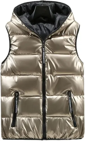 Women Winter Vests Hooded Short Bright Color Vest Cotton Padded Sleeveless Coat Female Thick Waistcoat
