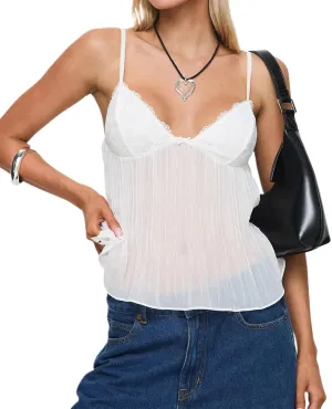 Women Y2k Peplum Cami Top Spaghetti Strap V Neck Ruffle Hem Babydoll Tank Tops Aesthetic Going Out Camisoles